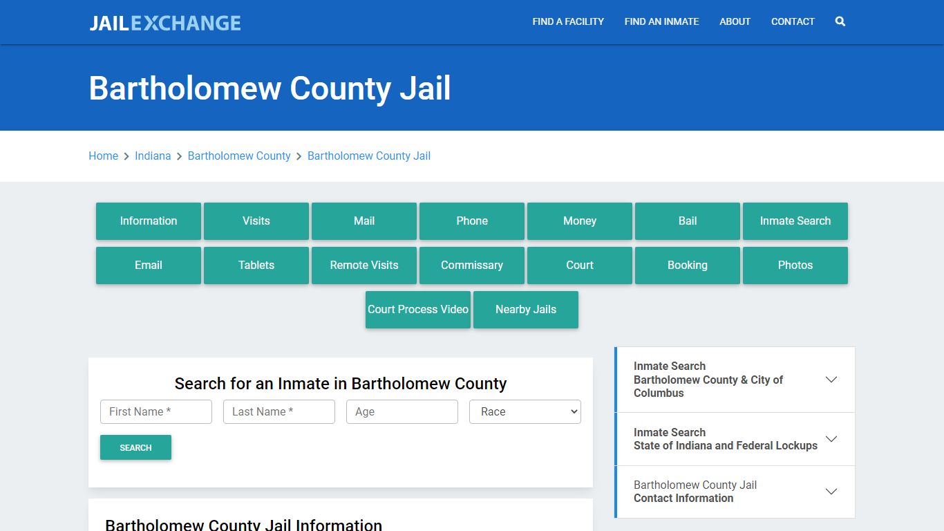 Bartholomew County Jail Roster Lookup, IN, Inmate Search