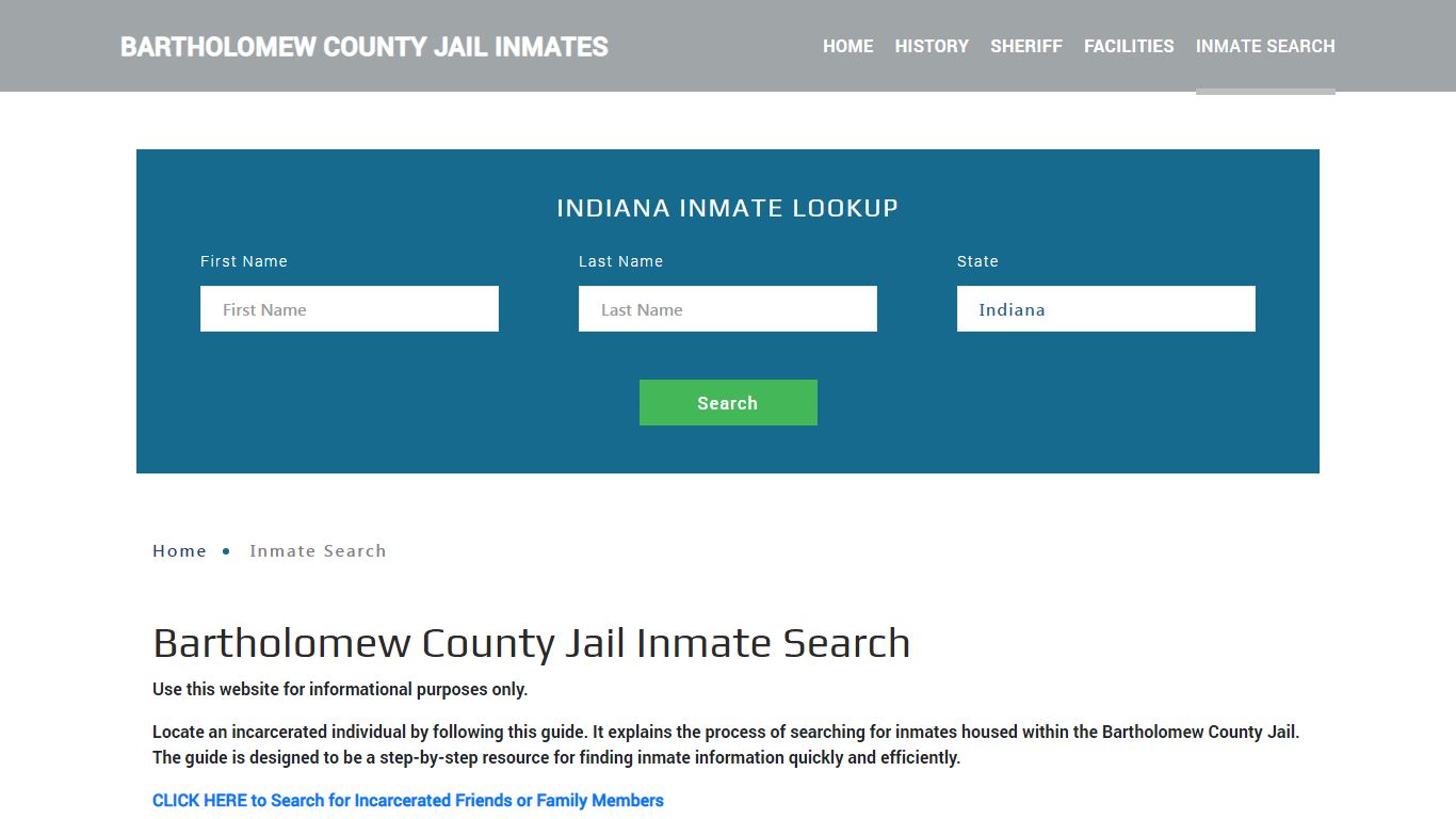 Bartholomew County, IN Detainee Lookup