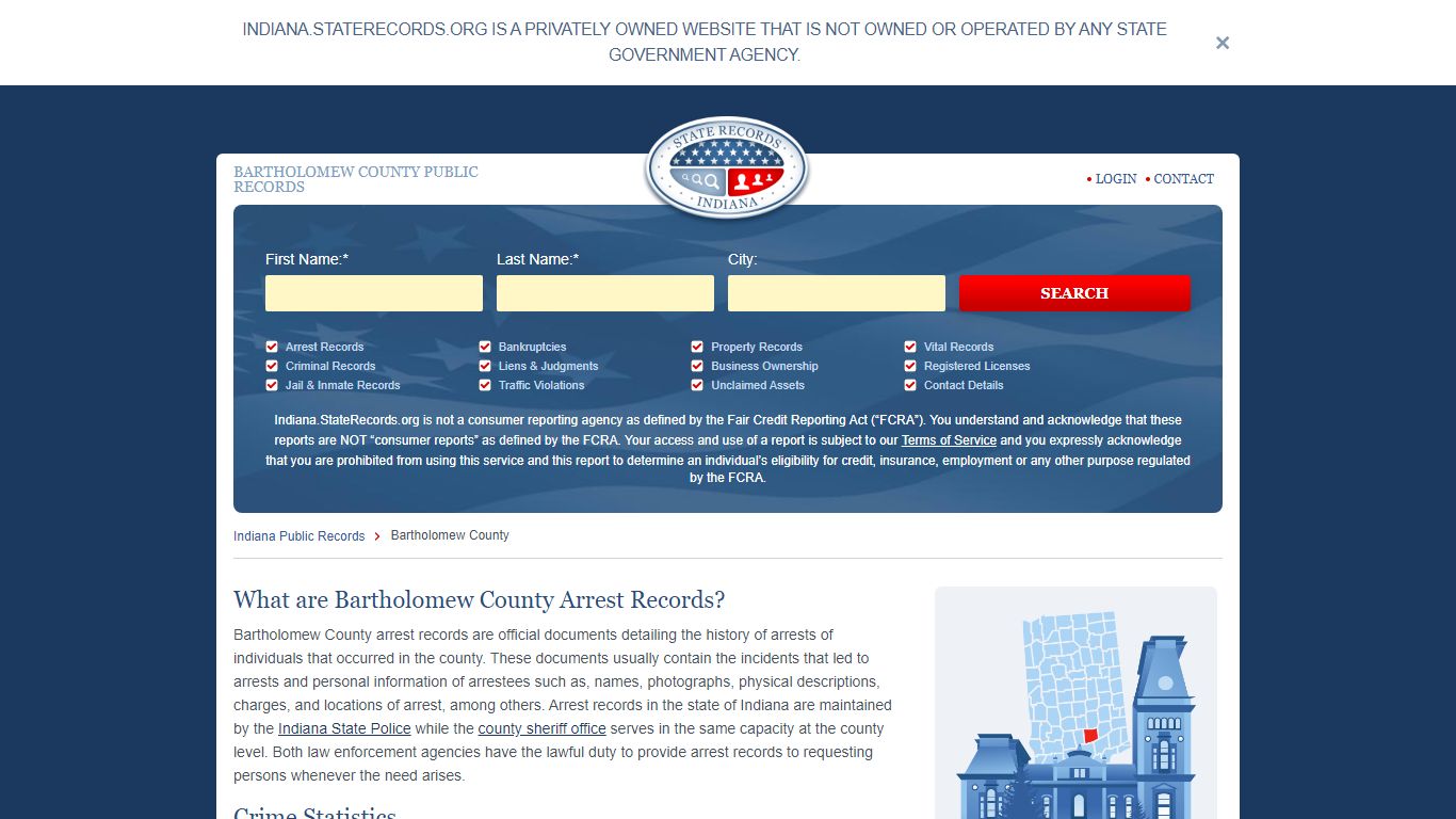 Bartholomew County Arrest, Court, and Public Records | StateRecords.org
